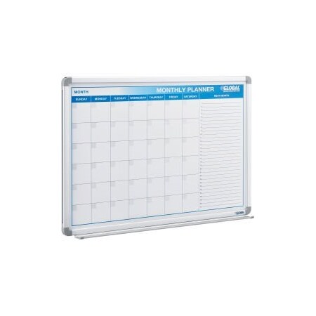 Global Industrial„¢ Monthly Calendar Whiteboard, Steel Surface, 36W X 24H